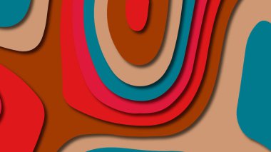 Kağıt Sanat karikatür soyut dalgalar. Kağıt arka plan bölmek. Modern origami tasarım şablonu. Kağıt arka plan kes. Soyut gerçekçi kağıt dekorasyon dokulu tasarımı için