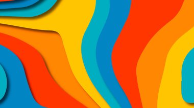 Kağıt Sanat karikatür soyut dalgalar. Kağıt arka plan bölmek. Modern origami tasarım şablonu. Kağıt arka plan kes. Soyut gerçekçi kağıt dekorasyon dokulu tasarımı için