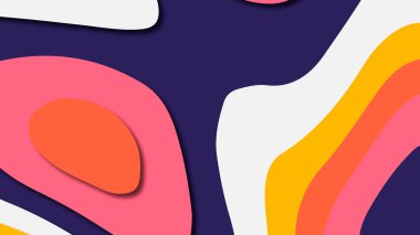 Kağıt Sanat karikatür soyut dalgalar. Kağıt arka plan bölmek. Modern origami tasarım şablonu. Kağıt arka plan kes. Soyut gerçekçi kağıt dekorasyon dokulu tasarımı için