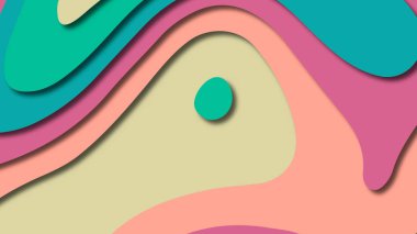 Kağıt Sanat karikatür soyut dalgalar. Kağıt arka plan bölmek. Modern origami tasarım şablonu. Kağıt arka plan kes. Soyut gerçekçi kağıt dekorasyon dokulu tasarımı için