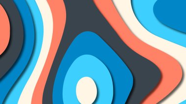 Kağıt Sanat karikatür soyut dalgalar. Kağıt arka plan bölmek. Modern origami tasarım şablonu. Kağıt arka plan kes. Soyut gerçekçi kağıt dekorasyon dokulu tasarımı için