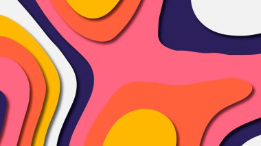 Kağıt Sanat karikatür soyut dalgalar. Kağıt arka plan bölmek. Modern origami tasarım şablonu. Kağıt arka plan kes. Soyut gerçekçi kağıt dekorasyon dokulu tasarımı için