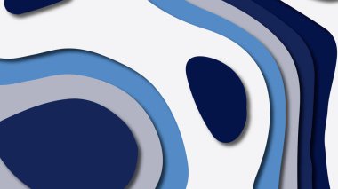 Kağıt Sanat karikatür soyut dalgalar. Kağıt arka plan bölmek. Modern origami tasarım şablonu. Kağıt arka plan kes. Soyut gerçekçi kağıt dekorasyon dokulu tasarımı için