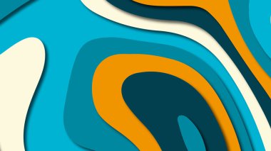 Kağıt Sanat karikatür soyut dalgalar. Kağıt arka plan bölmek. Modern origami tasarım şablonu. Kağıt arka plan kes. Soyut gerçekçi kağıt dekorasyon dokulu tasarımı için