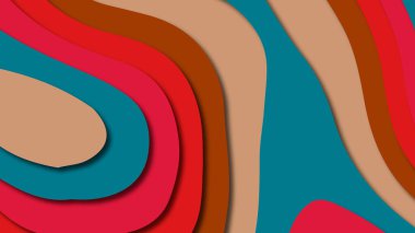 Kağıt Sanat karikatür soyut dalgalar. Kağıt arka plan bölmek. Modern origami tasarım şablonu. Kağıt arka plan kes. Soyut gerçekçi kağıt dekorasyon dokulu tasarımı için