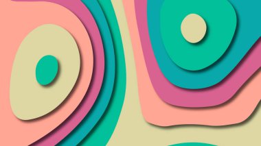 Kağıt Sanat karikatür soyut dalgalar. Kağıt arka plan bölmek. Modern origami tasarım şablonu. Kağıt arka plan kes. Soyut gerçekçi kağıt dekorasyon dokulu tasarımı için