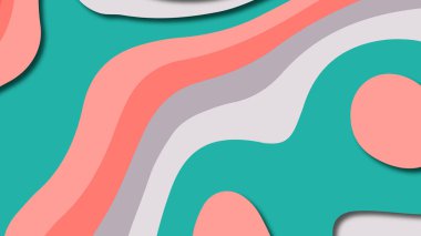 Kağıt Sanat karikatür soyut dalgalar. Kağıt arka plan bölmek. Modern origami tasarım şablonu. Kağıt arka plan kes. Soyut gerçekçi kağıt dekorasyon dokulu tasarımı için