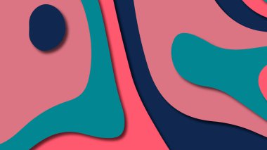 Kağıt Sanat karikatür soyut dalgalar. Kağıt arka plan bölmek. Modern origami tasarım şablonu. Kağıt arka plan kes. Soyut gerçekçi kağıt dekorasyon dokulu tasarımı için