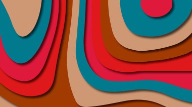 Kağıt Sanat karikatür soyut dalgalar. Kağıt arka plan bölmek. Modern origami tasarım şablonu. Kağıt arka plan kes. Soyut gerçekçi kağıt dekorasyon dokulu tasarımı için