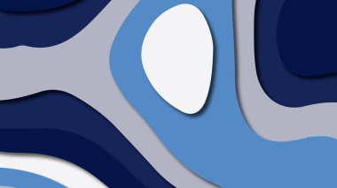 Kağıt Sanat karikatür soyut dalgalar. Kağıt arka plan bölmek. Modern origami tasarım şablonu. Kağıt arka plan kes. Soyut gerçekçi kağıt dekorasyon dokulu tasarımı için