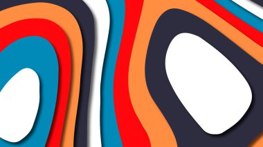 Kağıt Sanat karikatür soyut dalgalar. Kağıt arka plan bölmek. Modern origami tasarım şablonu. Kağıt arka plan kes. Soyut gerçekçi kağıt dekorasyon dokulu tasarımı için