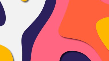 Kağıt Sanat karikatür soyut dalgalar. Kağıt arka plan bölmek. Modern origami tasarım şablonu. Kağıt arka plan kes. Soyut gerçekçi kağıt dekorasyon dokulu tasarımı için