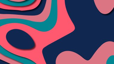 Kağıt Sanat karikatür soyut dalgalar. Kağıt arka plan bölmek. Modern origami tasarım şablonu. Kağıt arka plan kes. Soyut gerçekçi kağıt dekorasyon dokulu tasarımı için