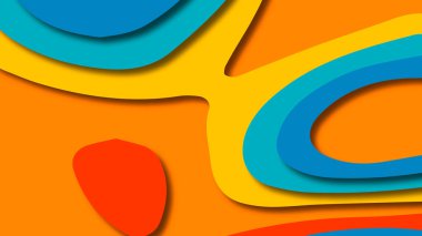 Kağıt Sanat karikatür soyut dalgalar. Kağıt arka plan bölmek. Modern origami tasarım şablonu. Kağıt arka plan kes. Soyut gerçekçi kağıt dekorasyon dokulu tasarımı için