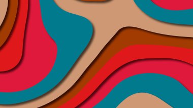 Kağıt Sanat karikatür soyut dalgalar. Kağıt arka plan bölmek. Modern origami tasarım şablonu. Kağıt arka plan kes. Soyut gerçekçi kağıt dekorasyon dokulu tasarımı için