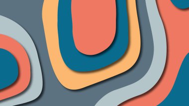 Kağıt Sanat karikatür soyut dalgalar. Kağıt arka plan bölmek. Modern origami tasarım şablonu. Kağıt arka plan kes. Soyut gerçekçi kağıt dekorasyon dokulu tasarımı için