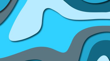 Kağıt Sanat karikatür soyut dalgalar. Kağıt arka plan bölmek. Modern origami tasarım şablonu. Kağıt arka plan kes. Soyut gerçekçi kağıt dekorasyon dokulu tasarımı için