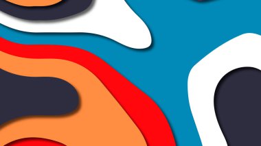 Kağıt Sanat karikatür soyut dalgalar. Kağıt arka plan bölmek. Modern origami tasarım şablonu. Kağıt arka plan kes. Soyut gerçekçi kağıt dekorasyon dokulu tasarımı için