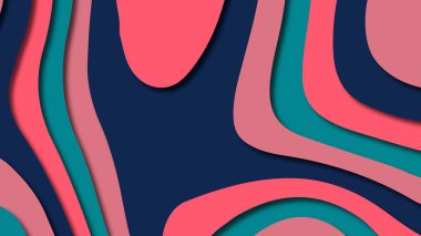 Kağıt Sanat karikatür soyut dalgalar. Kağıt arka plan bölmek. Modern origami tasarım şablonu. Kağıt arka plan kes. Soyut gerçekçi kağıt dekorasyon dokulu tasarımı için