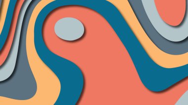 Kağıt Sanat karikatür soyut dalgalar. Kağıt arka plan bölmek. Modern origami tasarım şablonu. Kağıt arka plan kes. Soyut gerçekçi kağıt dekorasyon dokulu tasarımı için