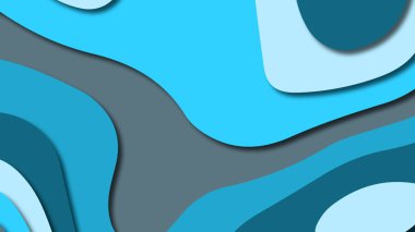 Kağıt Sanat karikatür soyut dalgalar. Kağıt arka plan bölmek. Modern origami tasarım şablonu. Kağıt arka plan kes. Soyut gerçekçi kağıt dekorasyon dokulu tasarımı için