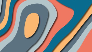 Kağıt Sanat karikatür soyut dalgalar. Kağıt arka plan bölmek. Modern origami tasarım şablonu. Kağıt arka plan kes. Soyut gerçekçi kağıt dekorasyon dokulu tasarımı için