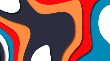 Kağıt Sanat karikatür soyut dalgalar. Kağıt arka plan bölmek. Modern origami tasarım şablonu. Kağıt arka plan kes. Soyut gerçekçi kağıt dekorasyon dokulu tasarımı için