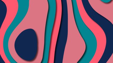 Kağıt Sanat karikatür soyut dalgalar. Kağıt arka plan bölmek. Modern origami tasarım şablonu. Kağıt arka plan kes. Soyut gerçekçi kağıt dekorasyon dokulu tasarımı için