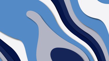 Kağıt Sanat karikatür soyut dalgalar. Kağıt arka plan bölmek. Modern origami tasarım şablonu. Kağıt arka plan kes. Soyut gerçekçi kağıt dekorasyon dokulu tasarımı için