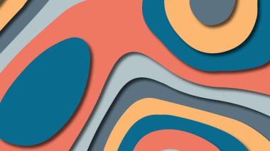 Kağıt Sanat karikatür soyut dalgalar. Kağıt arka plan bölmek. Modern origami tasarım şablonu. Kağıt arka plan kes. Soyut gerçekçi kağıt dekorasyon dokulu tasarımı için