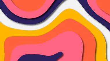 Kağıt Sanat karikatür soyut dalgalar. Kağıt arka plan bölmek. Modern origami tasarım şablonu. Kağıt arka plan kes. Soyut gerçekçi kağıt dekorasyon dokulu tasarımı için