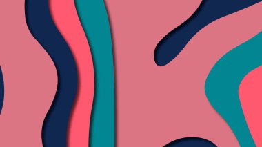 Kağıt Sanat karikatür soyut dalgalar. Kağıt arka plan bölmek. Modern origami tasarım şablonu. Kağıt arka plan kes. Soyut gerçekçi kağıt dekorasyon dokulu tasarımı için