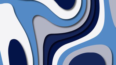 Kağıt Sanat karikatür soyut dalgalar. Kağıt arka plan bölmek. Modern origami tasarım şablonu. Kağıt arka plan kes. Soyut gerçekçi kağıt dekorasyon dokulu tasarımı için