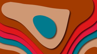 Kağıt Sanat karikatür soyut dalgalar. Kağıt arka plan bölmek. Modern origami tasarım şablonu. Kağıt arka plan kes. Soyut gerçekçi kağıt dekorasyon dokulu tasarımı için