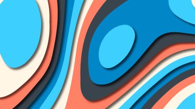 Kağıt Sanat karikatür soyut dalgalar. Kağıt arka plan bölmek. Modern origami tasarım şablonu. Kağıt arka plan kes. Soyut gerçekçi kağıt dekorasyon dokulu tasarımı için