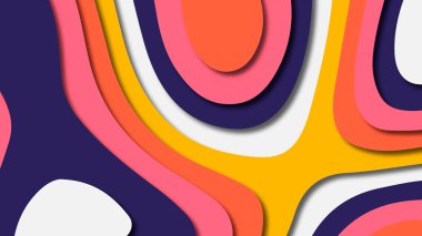 Kağıt Sanat karikatür soyut dalgalar. Kağıt arka plan bölmek. Modern origami tasarım şablonu. Kağıt arka plan kes. Soyut gerçekçi kağıt dekorasyon dokulu tasarımı için