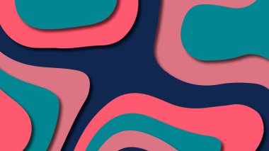 Kağıt Sanat karikatür soyut dalgalar. Kağıt arka plan bölmek. Modern origami tasarım şablonu. Kağıt arka plan kes. Soyut gerçekçi kağıt dekorasyon dokulu tasarımı için