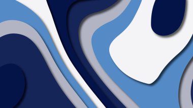 Kağıt Sanat karikatür soyut dalgalar. Kağıt arka plan bölmek. Modern origami tasarım şablonu. Kağıt arka plan kes. Soyut gerçekçi kağıt dekorasyon dokulu tasarımı için