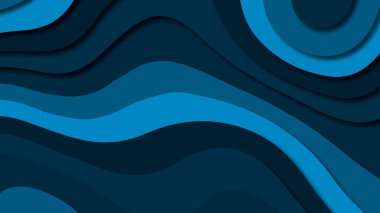 Kağıt Sanat karikatür soyut dalgalar. Kağıt arka plan bölmek. Modern origami tasarım şablonu. Kağıt arka plan kes. Soyut gerçekçi kağıt dekorasyon dokulu tasarımı için