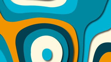 Kağıt Sanat karikatür soyut dalgalar. Kağıt arka plan bölmek. Modern origami tasarım şablonu. Kağıt arka plan kes. Soyut gerçekçi kağıt dekorasyon dokulu tasarımı için