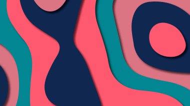 Kağıt Sanat karikatür soyut dalgalar. Kağıt arka plan bölmek. Modern origami tasarım şablonu. Kağıt arka plan kes. Soyut gerçekçi kağıt dekorasyon dokulu tasarımı için