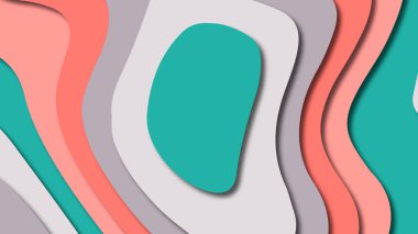 Kağıt Sanat karikatür soyut dalgalar. Kağıt arka plan bölmek. Modern origami tasarım şablonu. Kağıt arka plan kes. Soyut gerçekçi kağıt dekorasyon dokulu tasarımı için