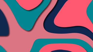 Kağıt Sanat karikatür soyut dalgalar. Kağıt arka plan bölmek. Modern origami tasarım şablonu. Kağıt arka plan kes. Soyut gerçekçi kağıt dekorasyon dokulu tasarımı için