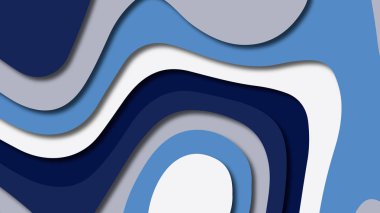 Kağıt Sanat karikatür soyut dalgalar. Kağıt arka plan bölmek. Modern origami tasarım şablonu. Kağıt arka plan kes. Soyut gerçekçi kağıt dekorasyon dokulu tasarımı için