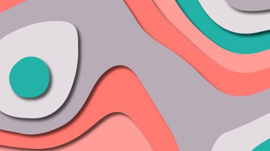 Kağıt Sanat karikatür soyut dalgalar. Kağıt arka plan bölmek. Modern origami tasarım şablonu. Kağıt arka plan kes. Soyut gerçekçi kağıt dekorasyon dokulu tasarımı için