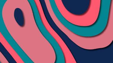 Kağıt Sanat karikatür soyut dalgalar. Kağıt arka plan bölmek. Modern origami tasarım şablonu. Kağıt arka plan kes. Soyut gerçekçi kağıt dekorasyon dokulu tasarımı için