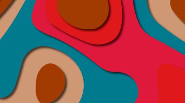 Kağıt Sanat karikatür soyut dalgalar. Kağıt arka plan bölmek. Modern origami tasarım şablonu. Kağıt arka plan kes. Soyut gerçekçi kağıt dekorasyon dokulu tasarımı için