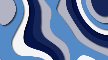 Kağıt Sanat karikatür soyut dalgalar. Kağıt arka plan bölmek. Modern origami tasarım şablonu. Kağıt arka plan kes. Soyut gerçekçi kağıt dekorasyon dokulu tasarımı için