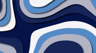 Kağıt Sanat karikatür soyut dalgalar. Kağıt arka plan bölmek. Modern origami tasarım şablonu. Kağıt arka plan kes. Soyut gerçekçi kağıt dekorasyon dokulu tasarımı için