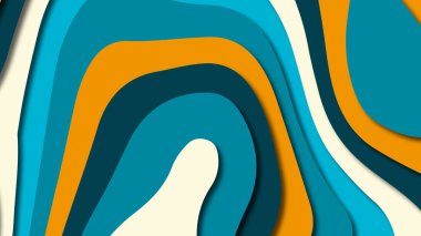 Kağıt Sanat karikatür soyut dalgalar. Kağıt arka plan bölmek. Modern origami tasarım şablonu. Kağıt arka plan kes. Soyut gerçekçi kağıt dekorasyon dokulu tasarımı için